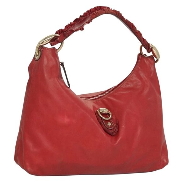 GUCCI Shoulder Bag Leather Red Gold 189840 001364 Auth bs27504 - Picture 1 of 16